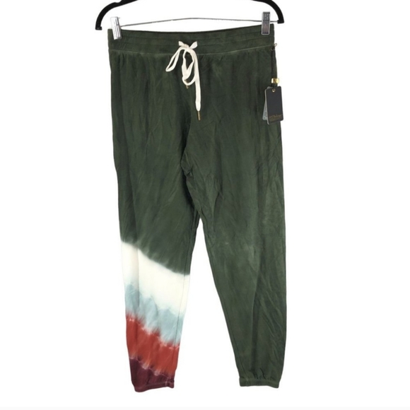 NWT PJ Salvage Womens Mountain Bound Pajama Pants Tie Dye Jogger Olive Green XS - Picture 2 of 10